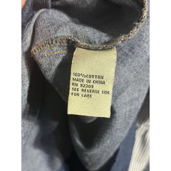 Dianne Gilman Women Long Sleeve Cold Shoulder Button Up Jean Shirt XL Denim Top - Picture 7 of 7